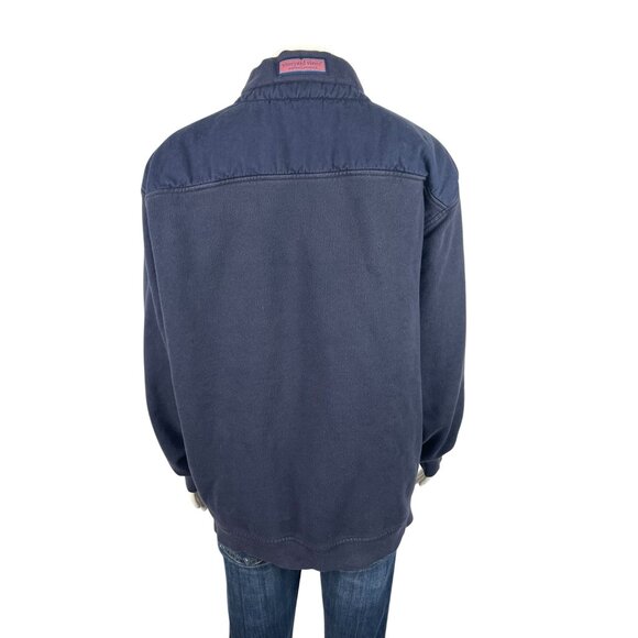 Vineyard Vines Dreamcloth Shep Shirt Long Sleeve 1/4 Zip Sweatshirt Medium Navy - Picture 3 of 7